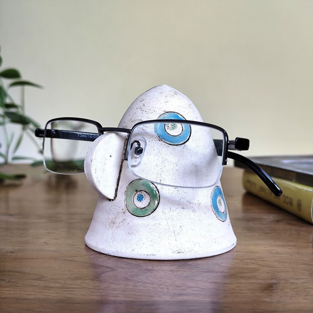 Glasses holder - Blue and green circles and dots. SALE . . . SALE . . . from &pound;29