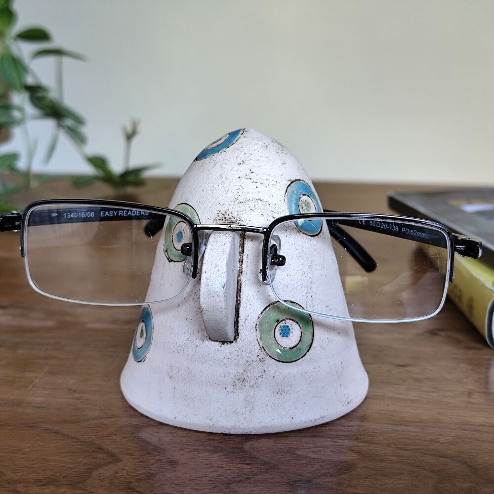 Glasses holder - Blue and green circles and dots. SALE . . . SALE . . . from &pound;29