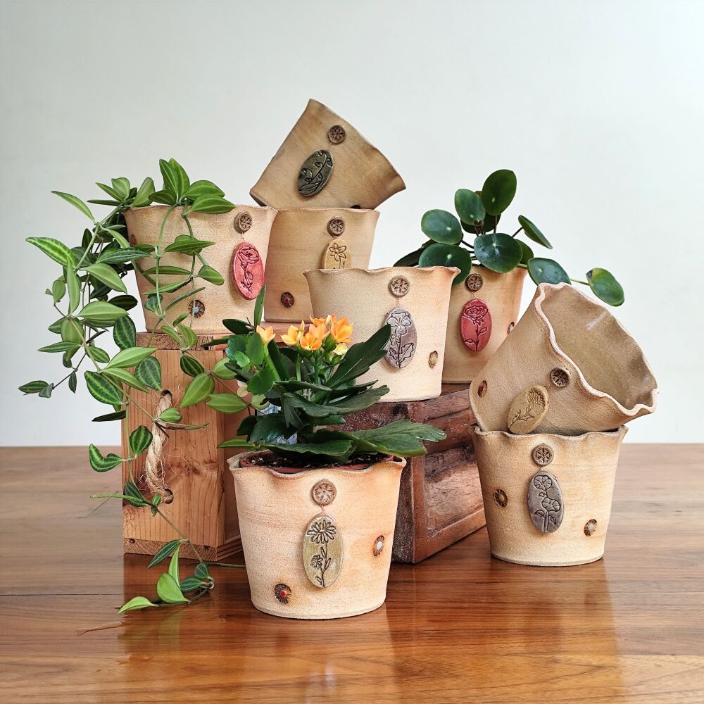 Birth Flower Pottery Plant Pot