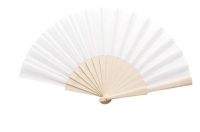 Plain White Fabric Wedding Fan