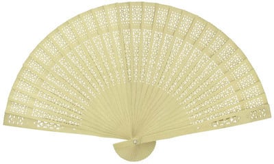 Cream Sandalwood Fan (23cm)