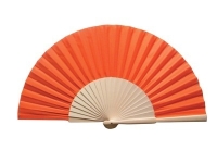 Orange Fabric & Wooden Fan