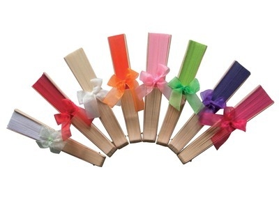 Coloured Fabric Fans (optional bow)