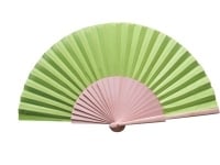 Lime Green Fabric & Wooden Fan