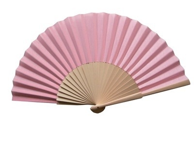 Pink Fabric & Wooden Fan