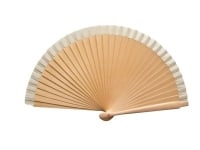 Varnished Ivory Wooden Fan (19cm)