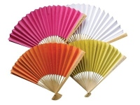 Plain Coloured Paper Fans - Personalised Handle