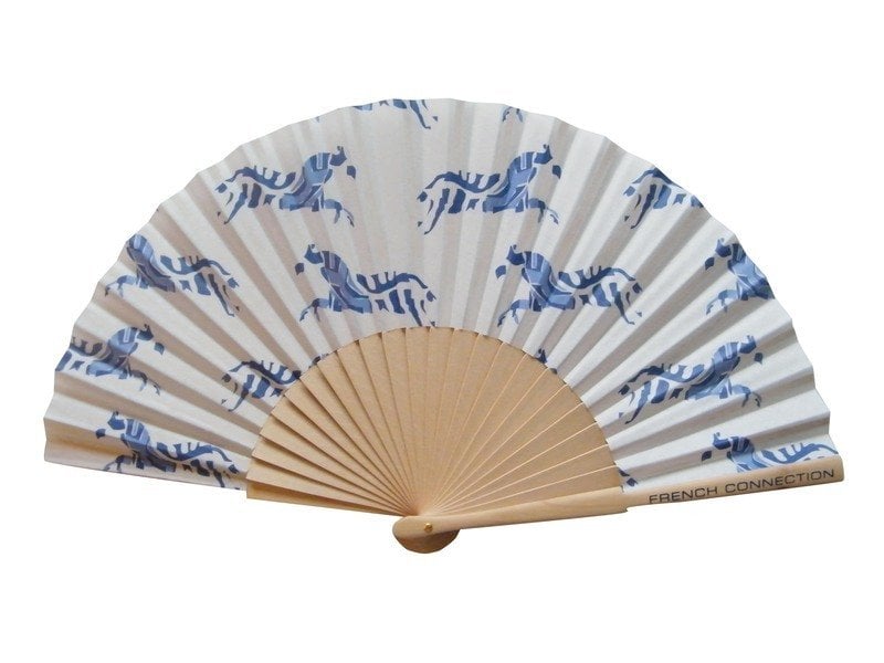 Fabric Fan with Wooden Handle