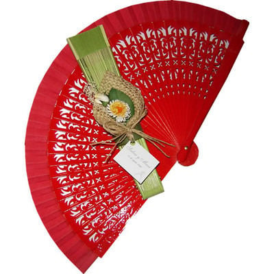 Decorated Wedding Fans - Assorted Bright Colours (Gardenia)