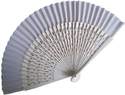 White Wedding Fan with Carved Ribs (23cm)