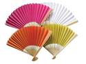 Plain Coloured Paper Fans - Personalised Handle