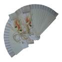 NEW! White Decorated Wedding Fan - Rustic