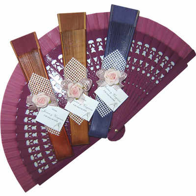 Decorated Wedding Fans - Dark Colours