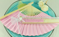 CLEARANCE SALE - Baby Pink Paper Hand Fan in Gift Bag