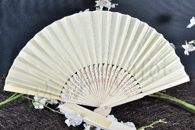 CLEARANCE SALE - Light Yellow Silk Fans