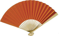 Orange Paper Hand Fan
