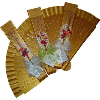 Gold Decorated Wedding Fan Ladies First