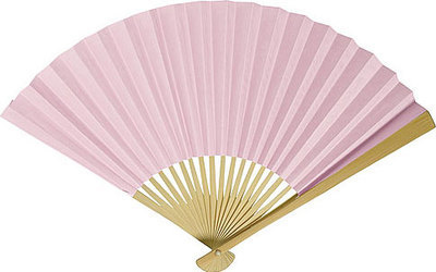 Baby Pink Paper Hand Fan
