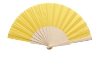 Yellow Fabric & Wooden Fan