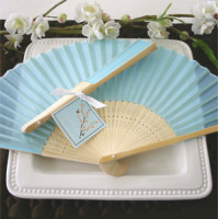 Turquoise Silk Fans