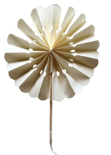 Ivory Flower Paper Fans (packs of 10)