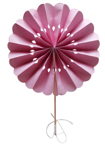 Pink Flower Paper Fans (packs of 10)