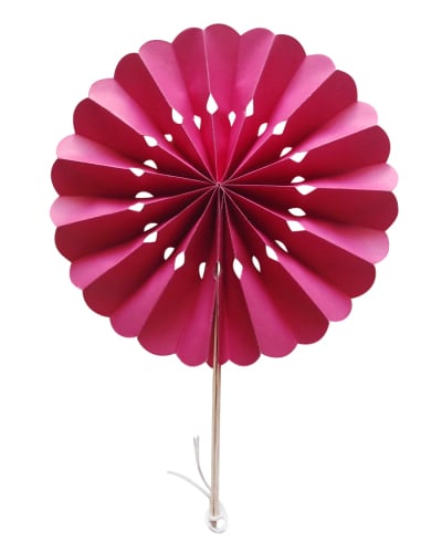 Dark Pink Flower Paper Fans (packs of 10)