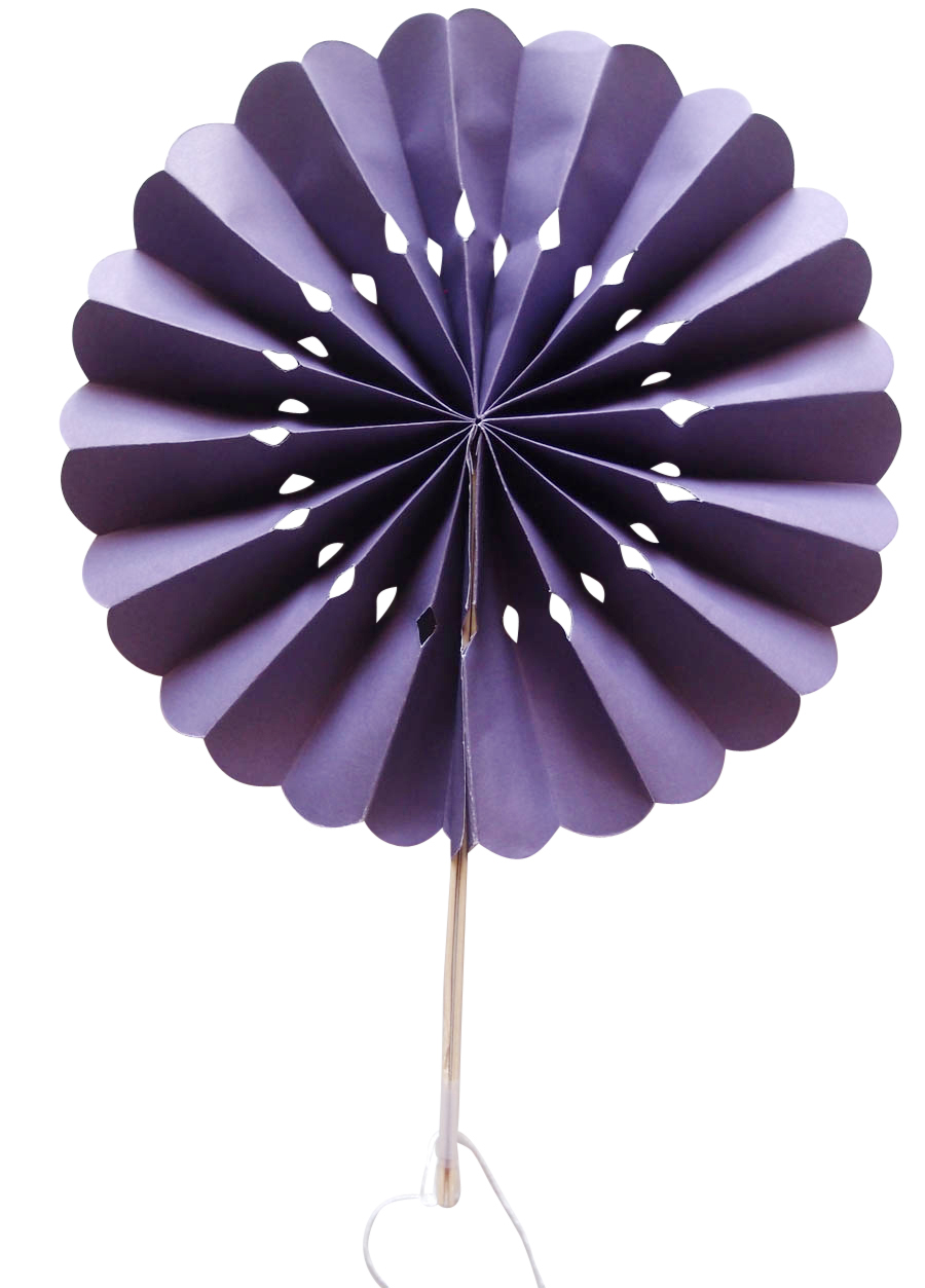 Purple Flower Paper Fans (packs of 10)