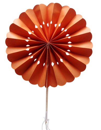 Orange Flower Paper Fans (packs of 10)
