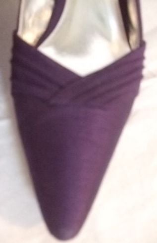 Jacques Vert plum colour fabric slingbacks matching bag size 6