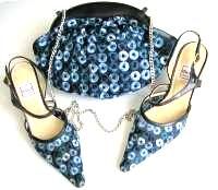Renata designer shoes matching bag navy cobalt blue size 4.5