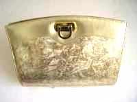 Designer bag Gina mother of the bride gold marble leather.used