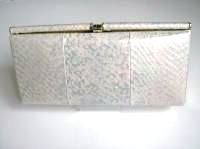 Gina designer clutch bag hard bodied pastel snakeskin vintage