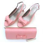 Jacques Vert shoes matching bag. pink /coral size 8