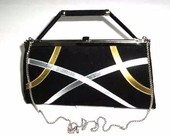 Gina London bag.3 way black suede gold/silver.Vintage pristine