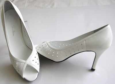 Jane Shilton designer shoes .white peep-toe size5
