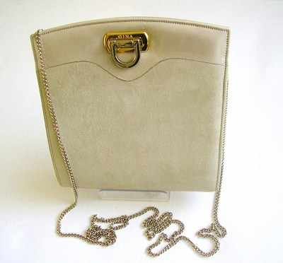 Designer evening bag Gina  soft grey small shoulder/clutch
