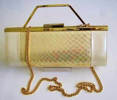 Designer evening bag Renata 3 way pearlized ivory
