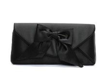 Dents designer clutch bag black satin evening  occasions bag