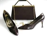 Gina shoes matching bag dark brown mother bride size 6.5 to 7