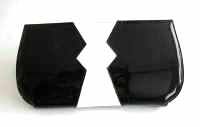 Gina designer bag large clutch black patent/white art deco 