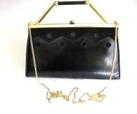 Gina London 3 way bag black kid leather with suede vintage