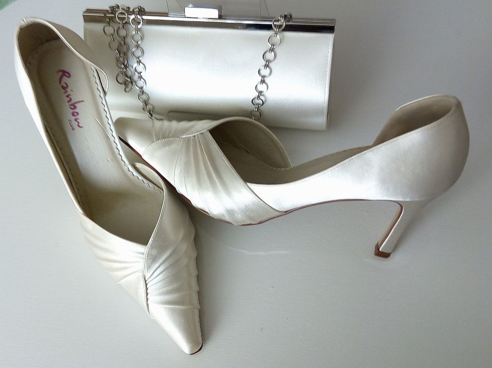 ivory and silver shoes