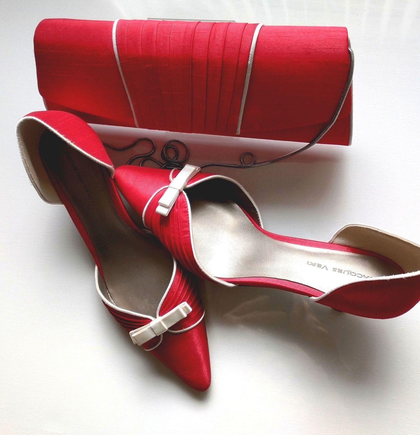 Dark red shoes and bag sale