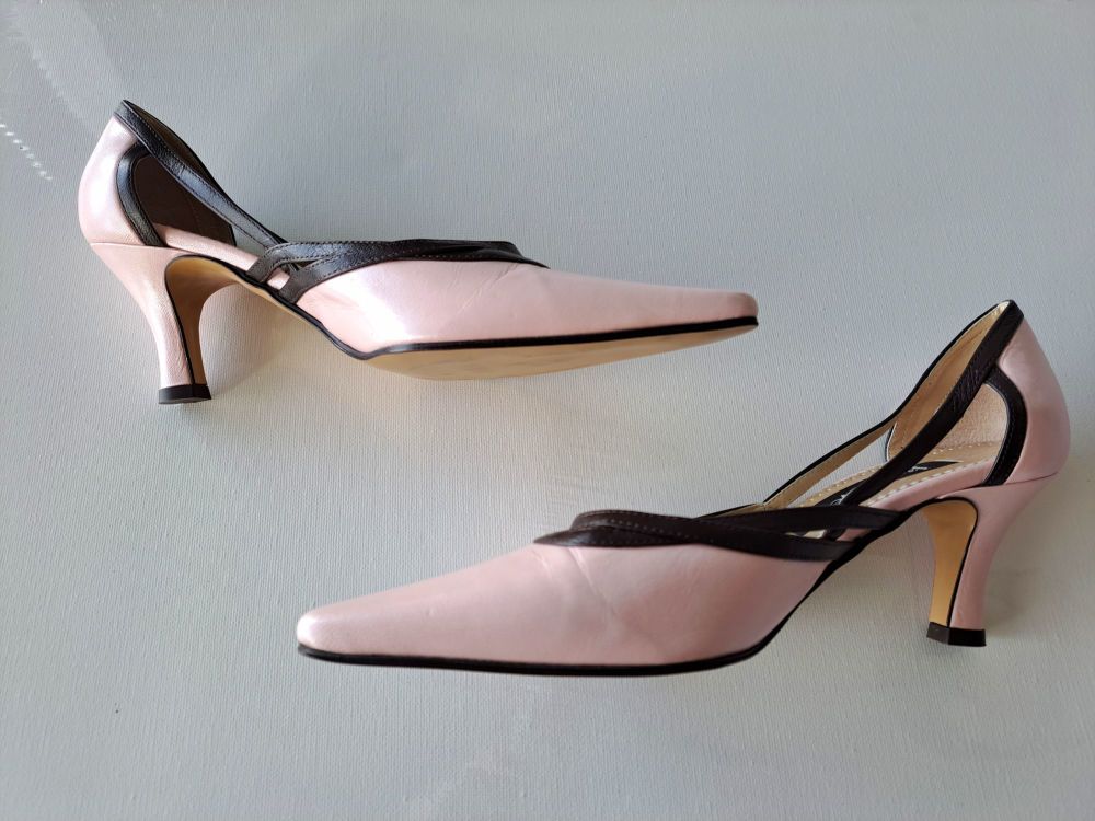 Jacques Vert Pink & Brown Slingbacks size 4