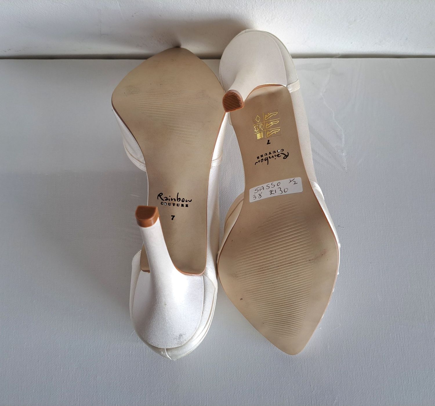 Rainbow Couture Cream Bridal Shoes Size 5