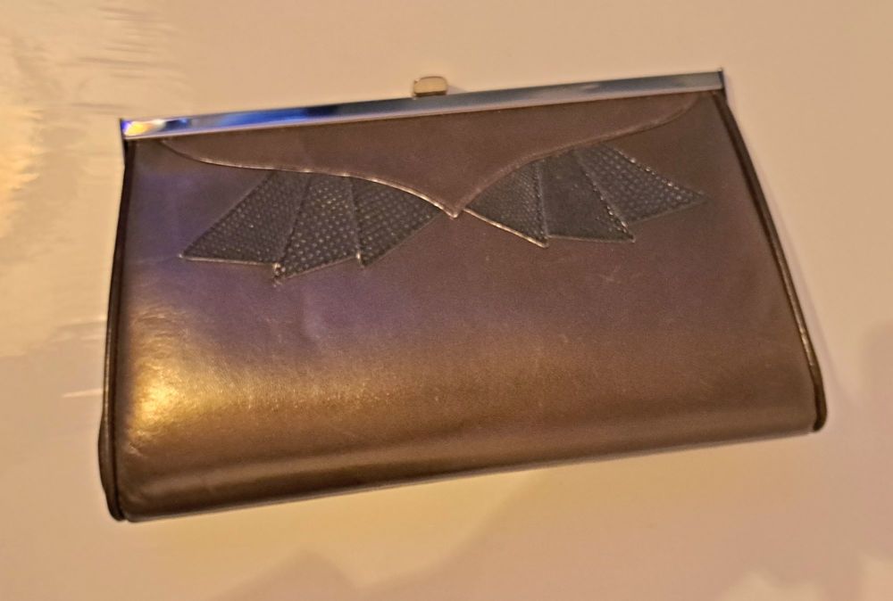 Gina designer leather 3 way handbag dark bronze vintage