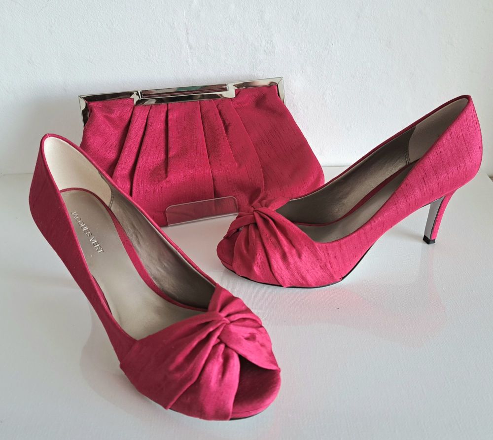 Jacques Vert cerise pink shoes  matching  bag  size 6