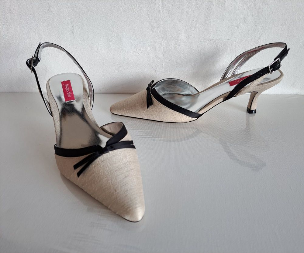 Jacques Vert Slingback Shoes Size 4 & Matching Bag & Fascinator