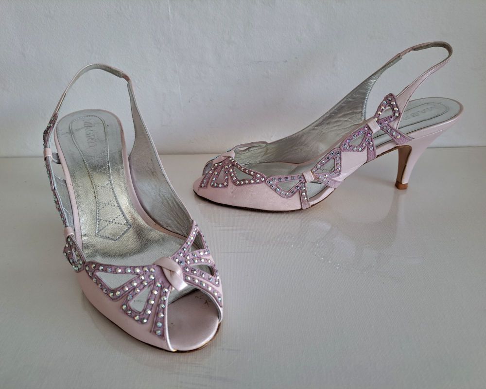 Magrit  occasions shoes pink lilac swarovski crystals size3.5